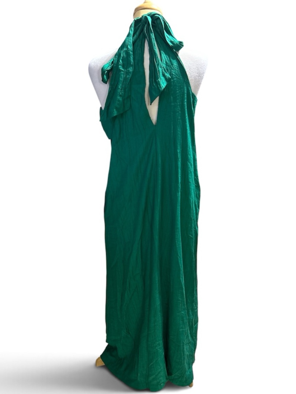 Anthropologie Sunday in Brooklyn Cut Out Green Maxi Dress with Neck Bow Medium - Picture 5 of 5